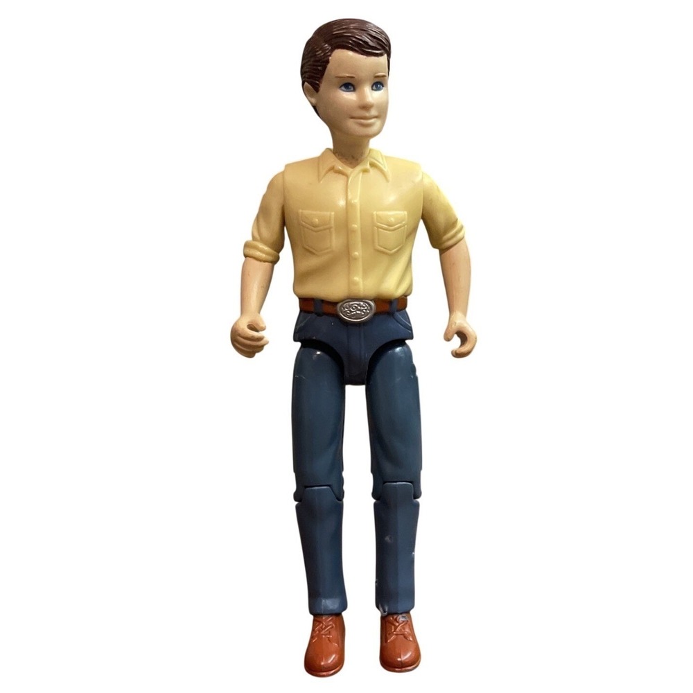 Fisher-Price Loving Family Dollhouse 2000 Young Dad Figure Western Stable Yellow